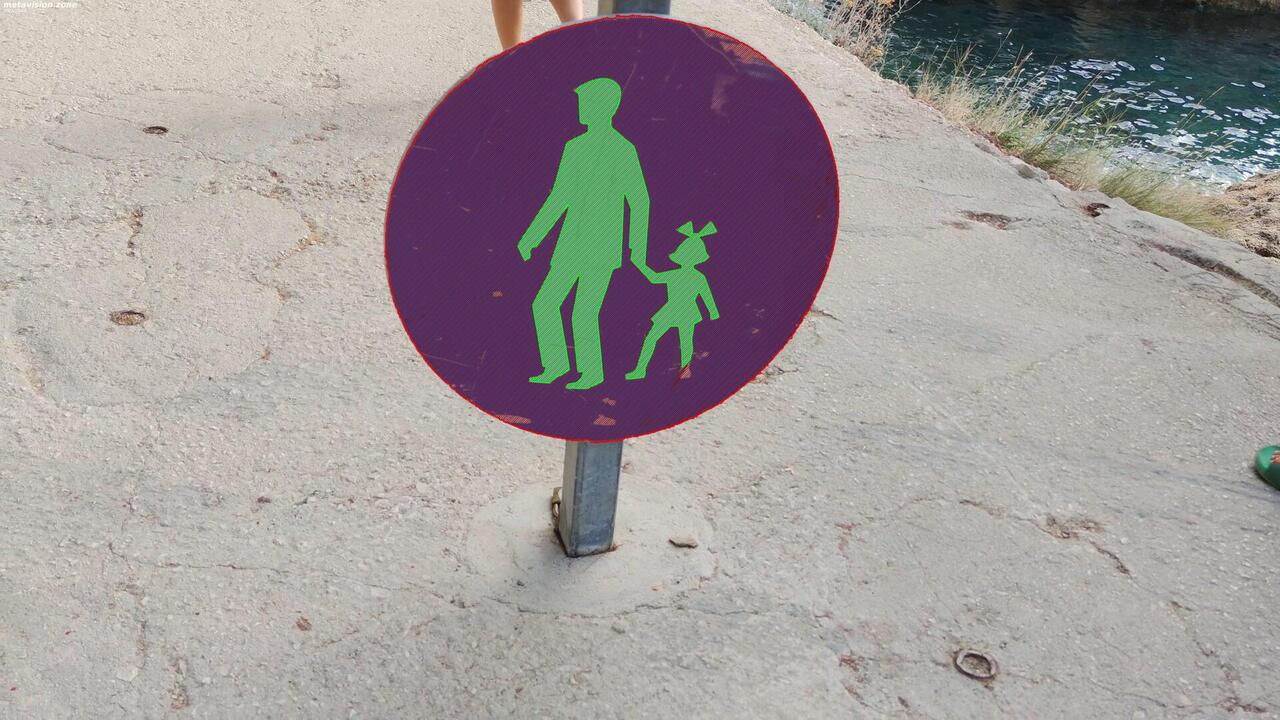 Fancy pedestrian zone sign